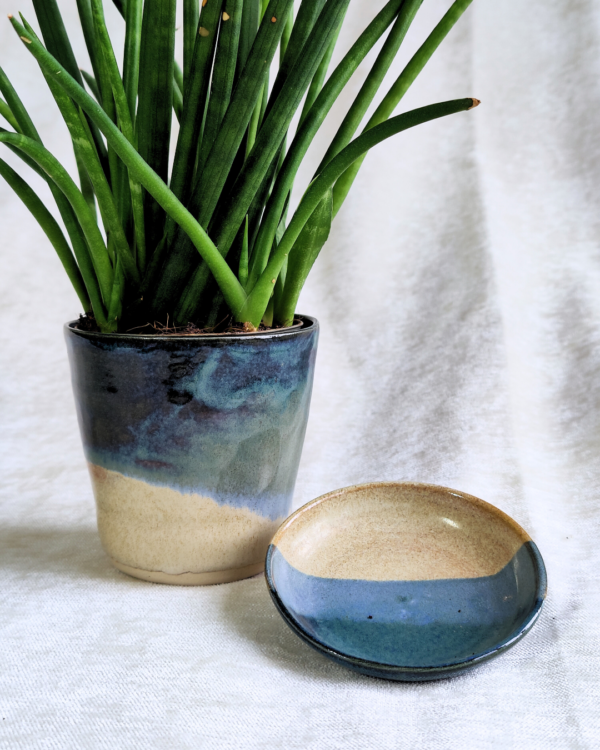 Plant Pot | Ocean Blue & Sand beige | Medium Size